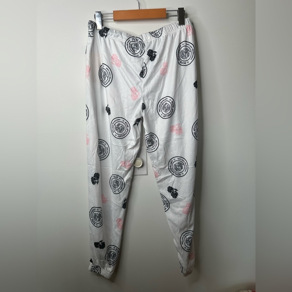 Schitt’s Creek Rose Apothecary Lounge Pants Size Small – White with Black & Pink - Picture 9 of 9